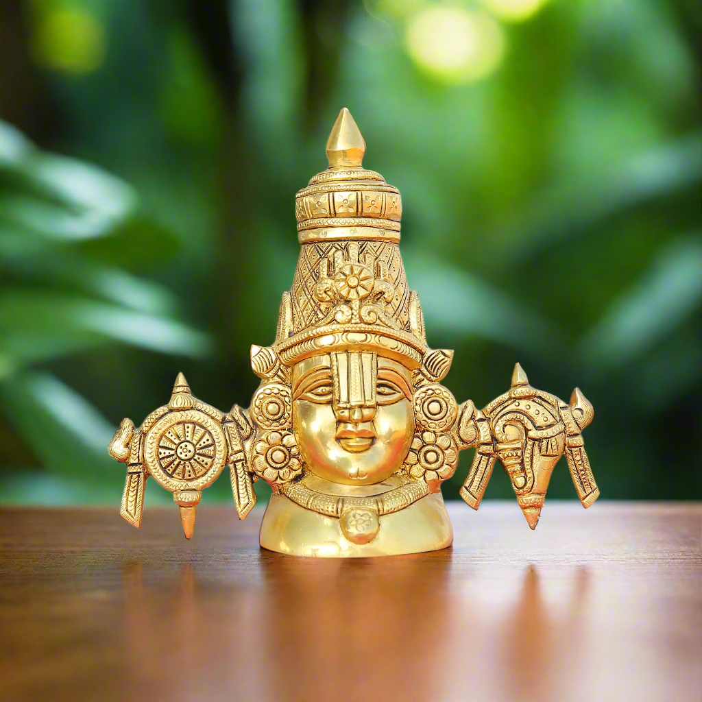 Beautiful Brass Idol of Lord Venkateshwara in Wooden Frame