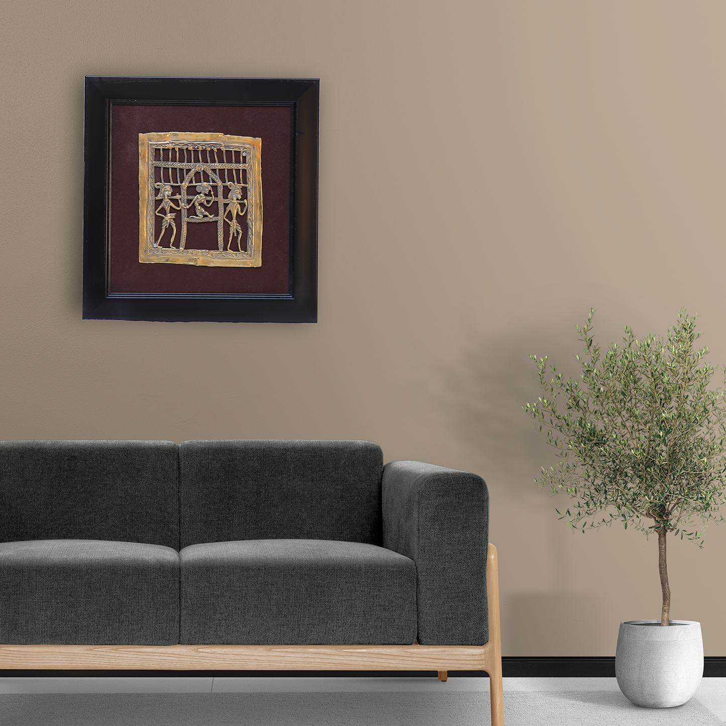 Brass Tribal Figurines Wall Art