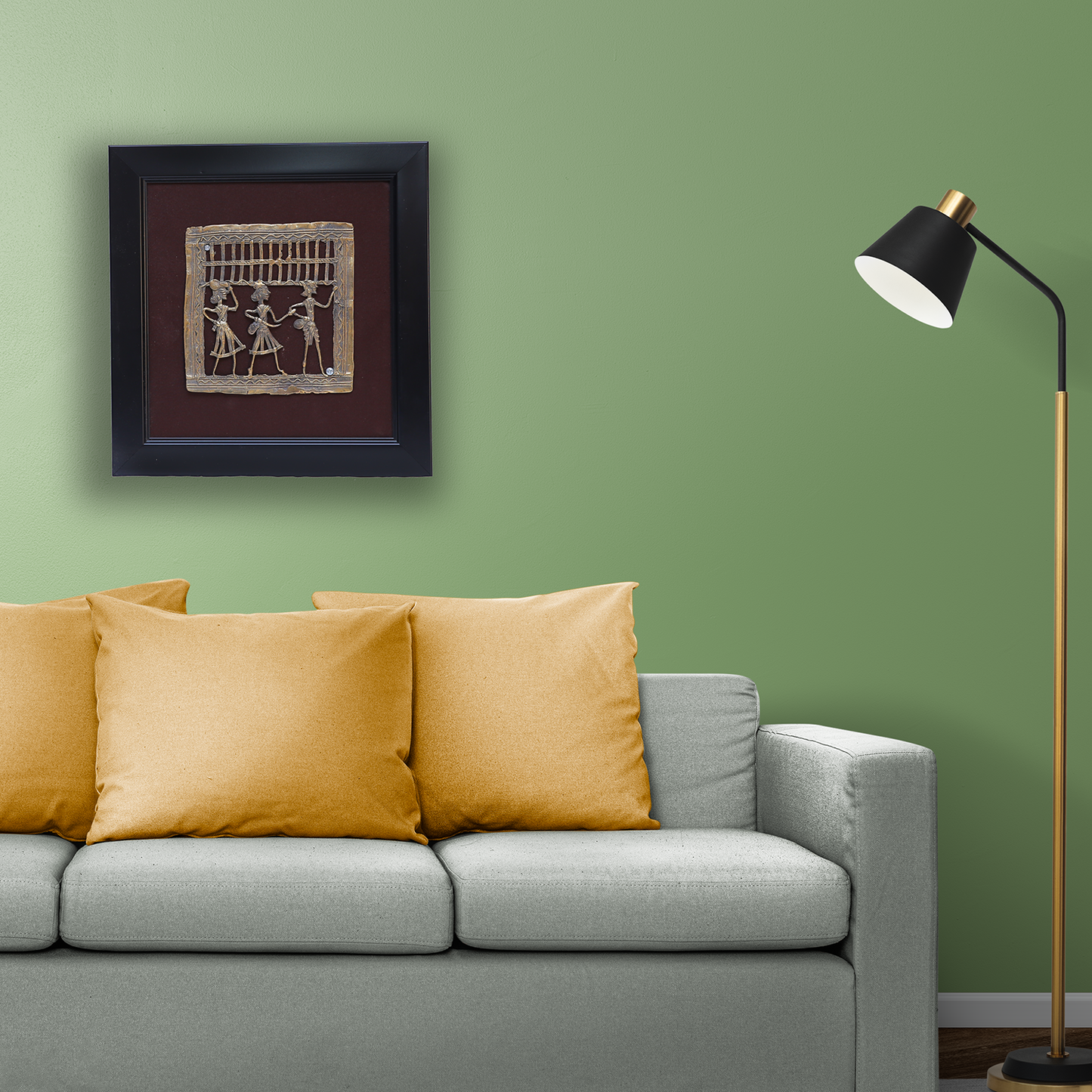 Brass Tribal Figurines Wall Art