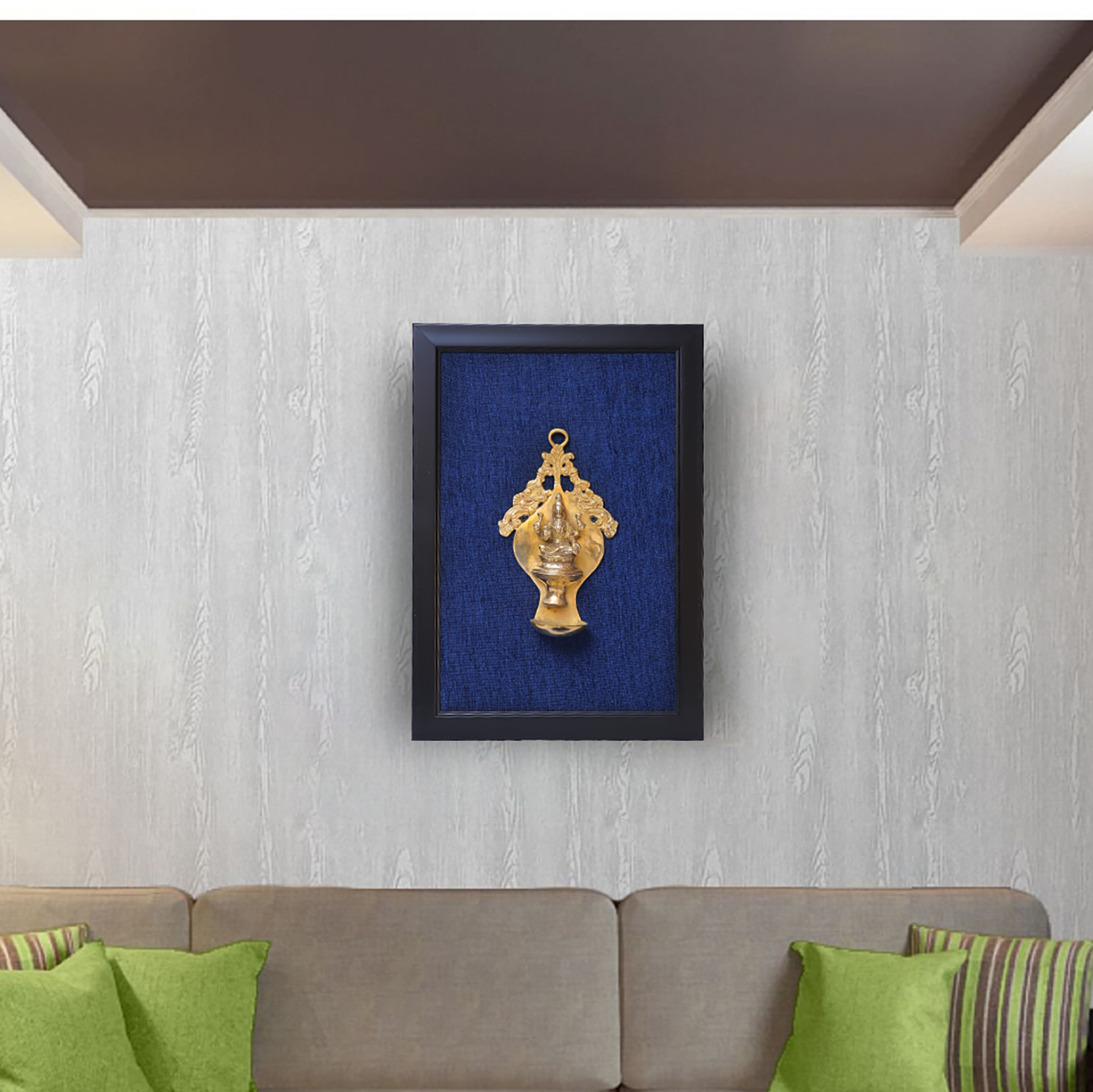 Brass Lakshmi Figurine Diya Wall Art