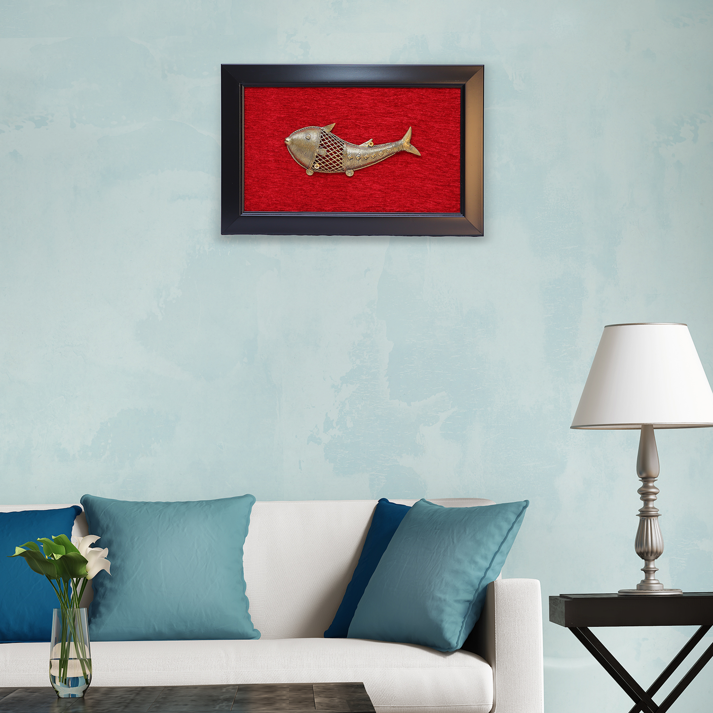 Brass Fish Wall Art in a Stunning Frame