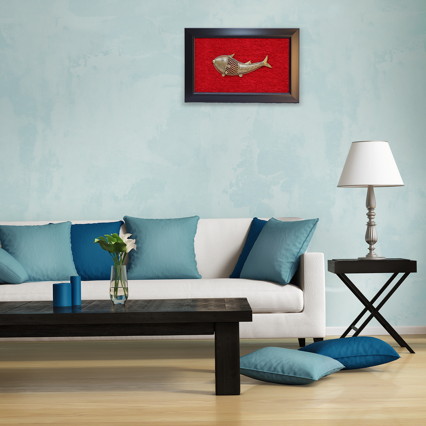 Brass Fish Wall Art in a Stunning Frame