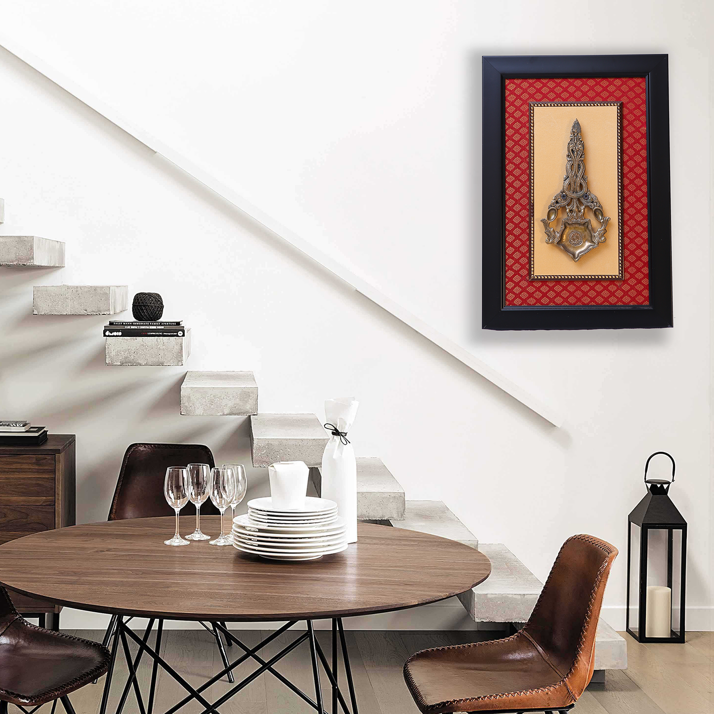 Brass Ethnic Wall Frame of Kapoor Aarti Spoon