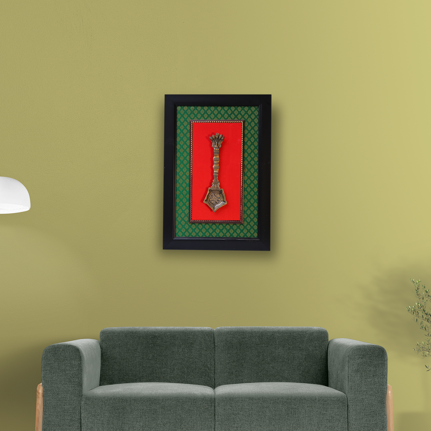 Brass Kapoor Aarti Spoon with Sheshnag Wall Art"