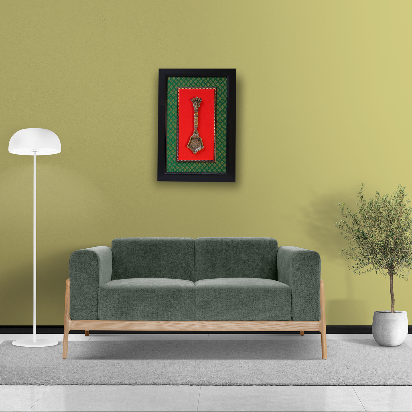 Brass Kapoor Aarti Spoon with Sheshnag Wall Art"