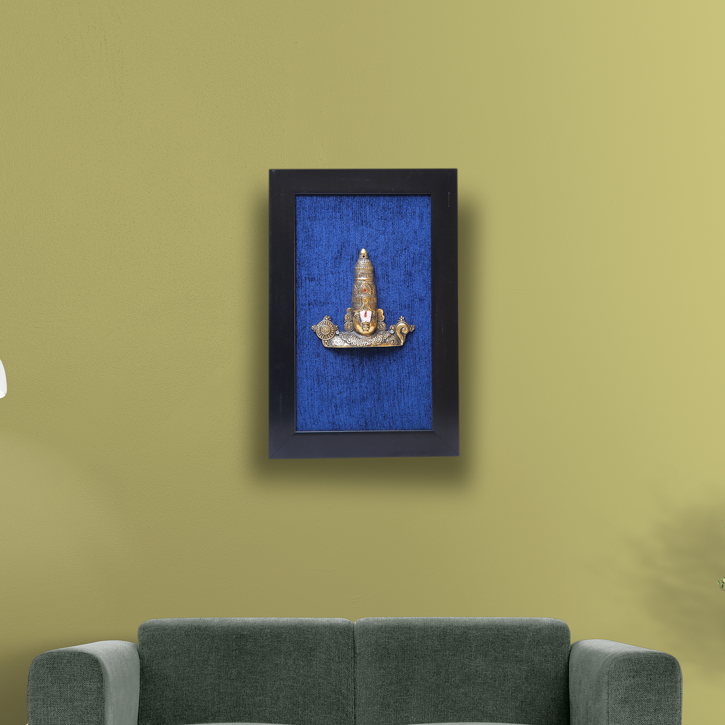 Brass Tirupati Balaji Face in Black Frame