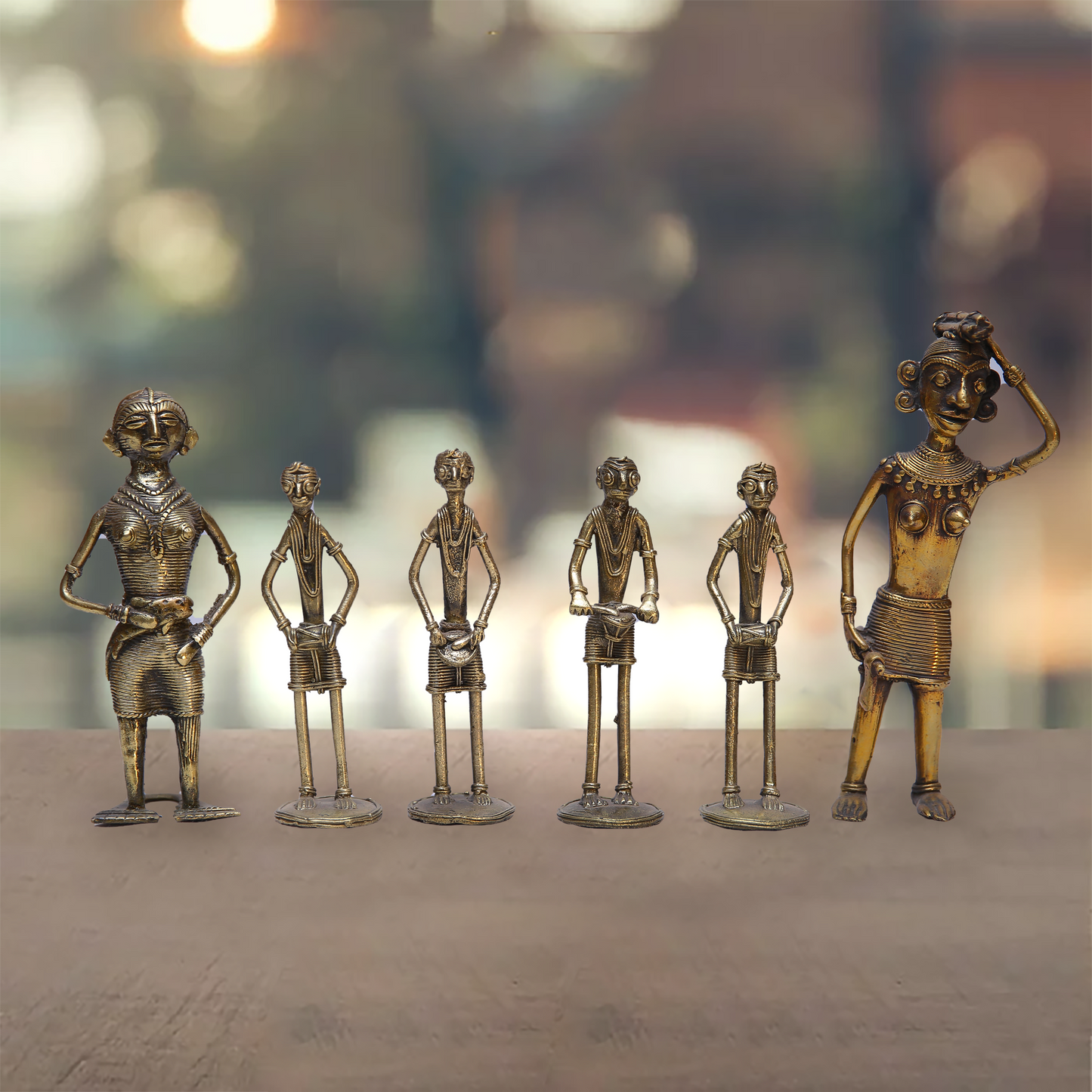 Brass Standing Tribal Musicians