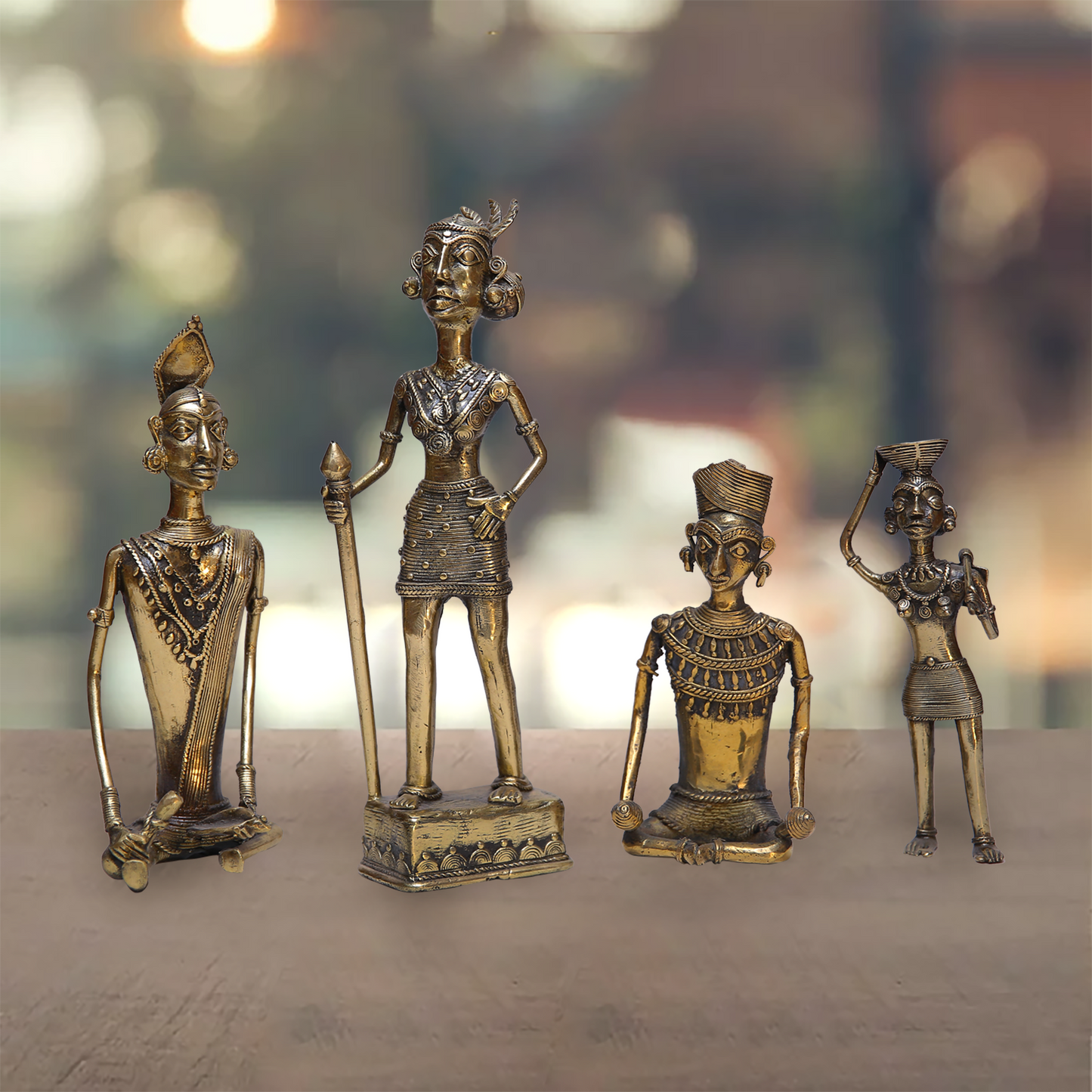 Brass Tribal People Showpieces