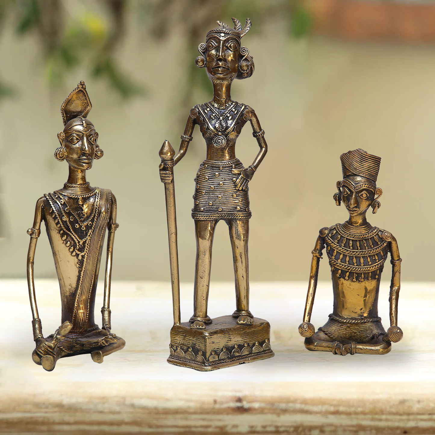 Brass Tribal People Showpieces