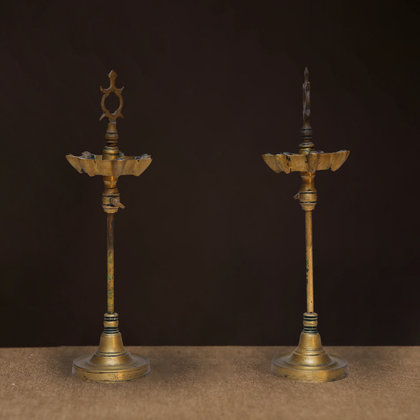 Vintage Brass Oil Lamp Stand