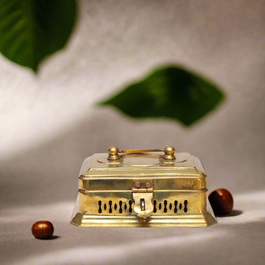 Antique Brass Betel Nut Paan Daan Box