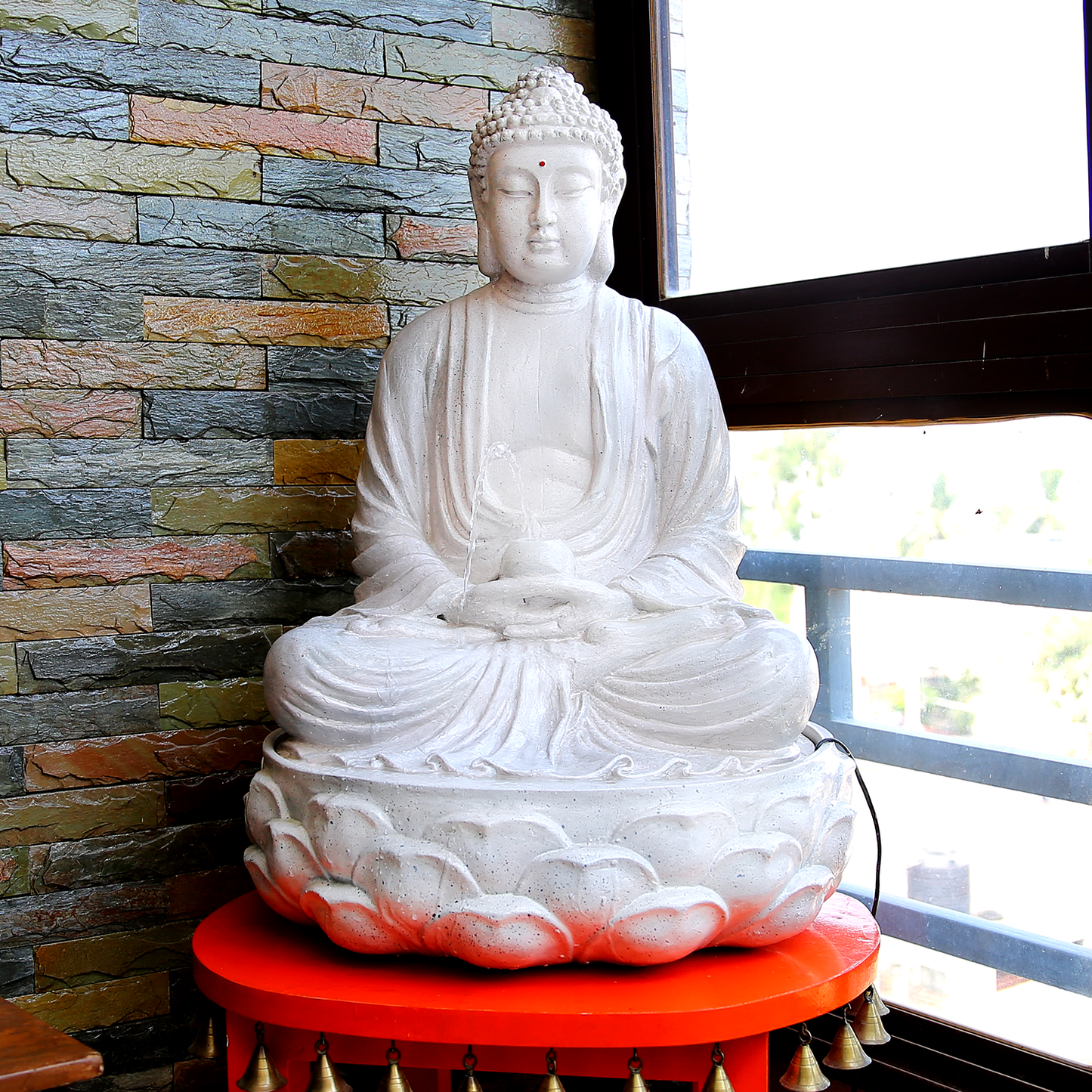 White Lotus 3ft(36 Inches) Buddha Fountain
