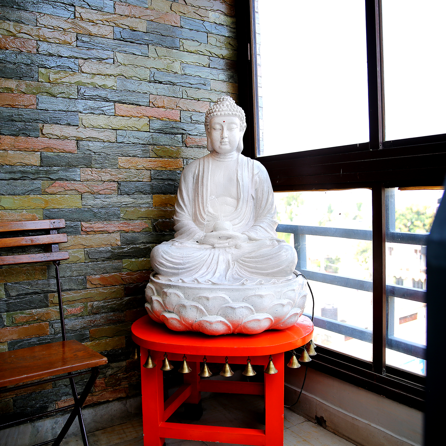 White Lotus 3ft(36 Inches) Buddha Fountain