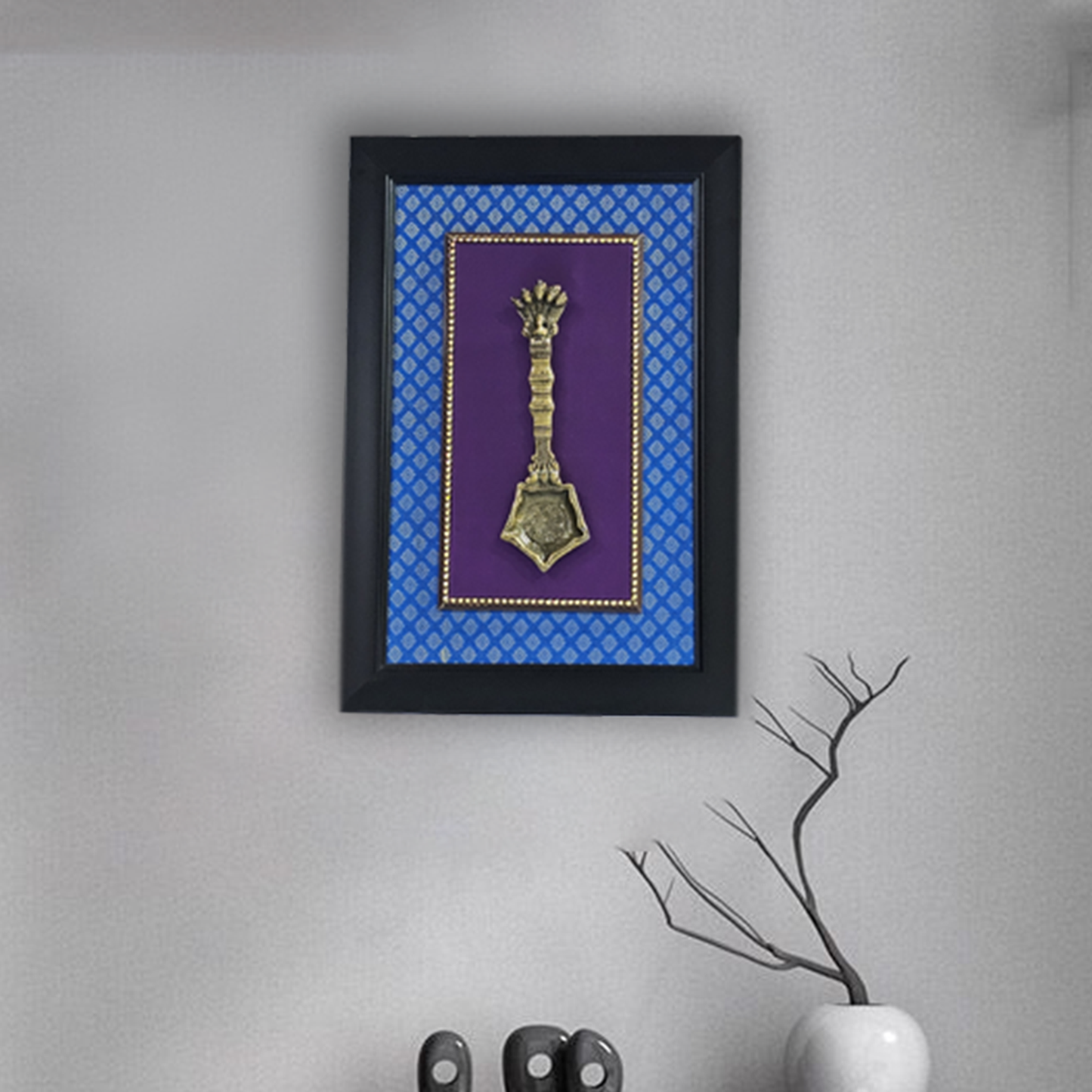 Artistic Brass Aarti Spoon in Fiber Frame