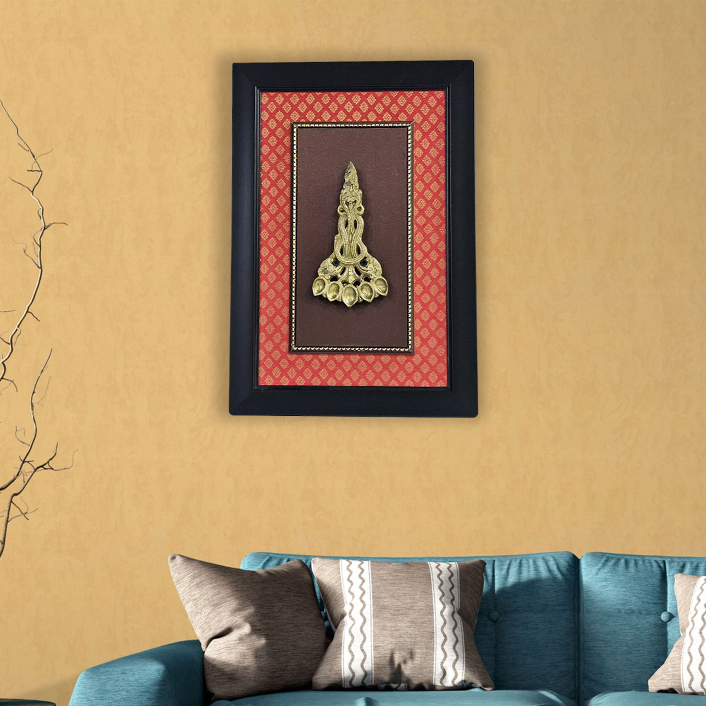 Artistic Brass Aarti Spoon in Fiber Frame