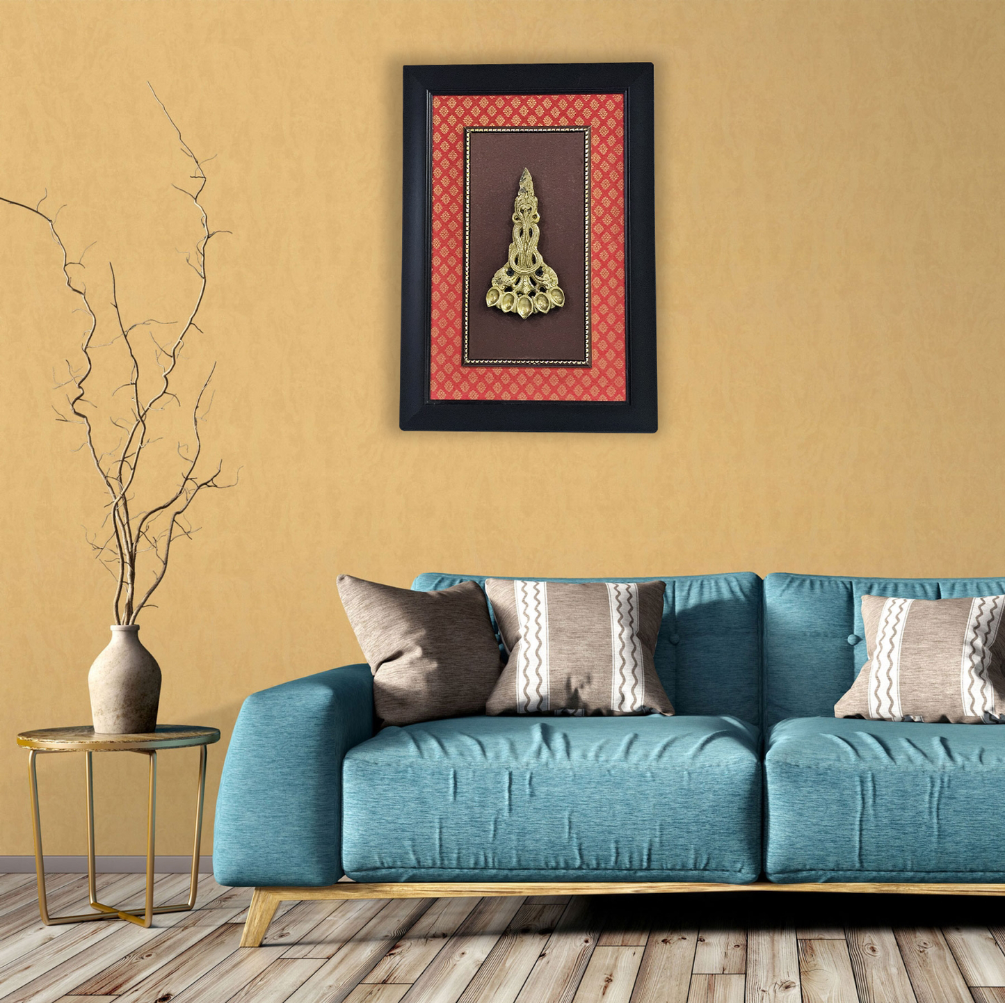 Artistic Brass Aarti Spoon in Fiber Frame