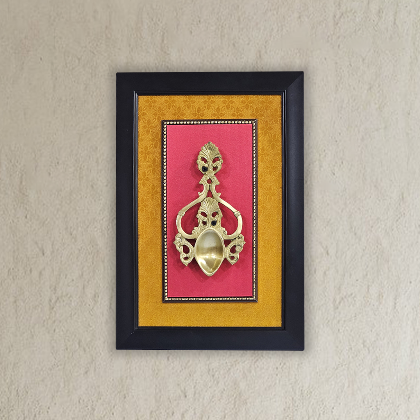Artistic Brass Aarti Spoon in Fiber Frame