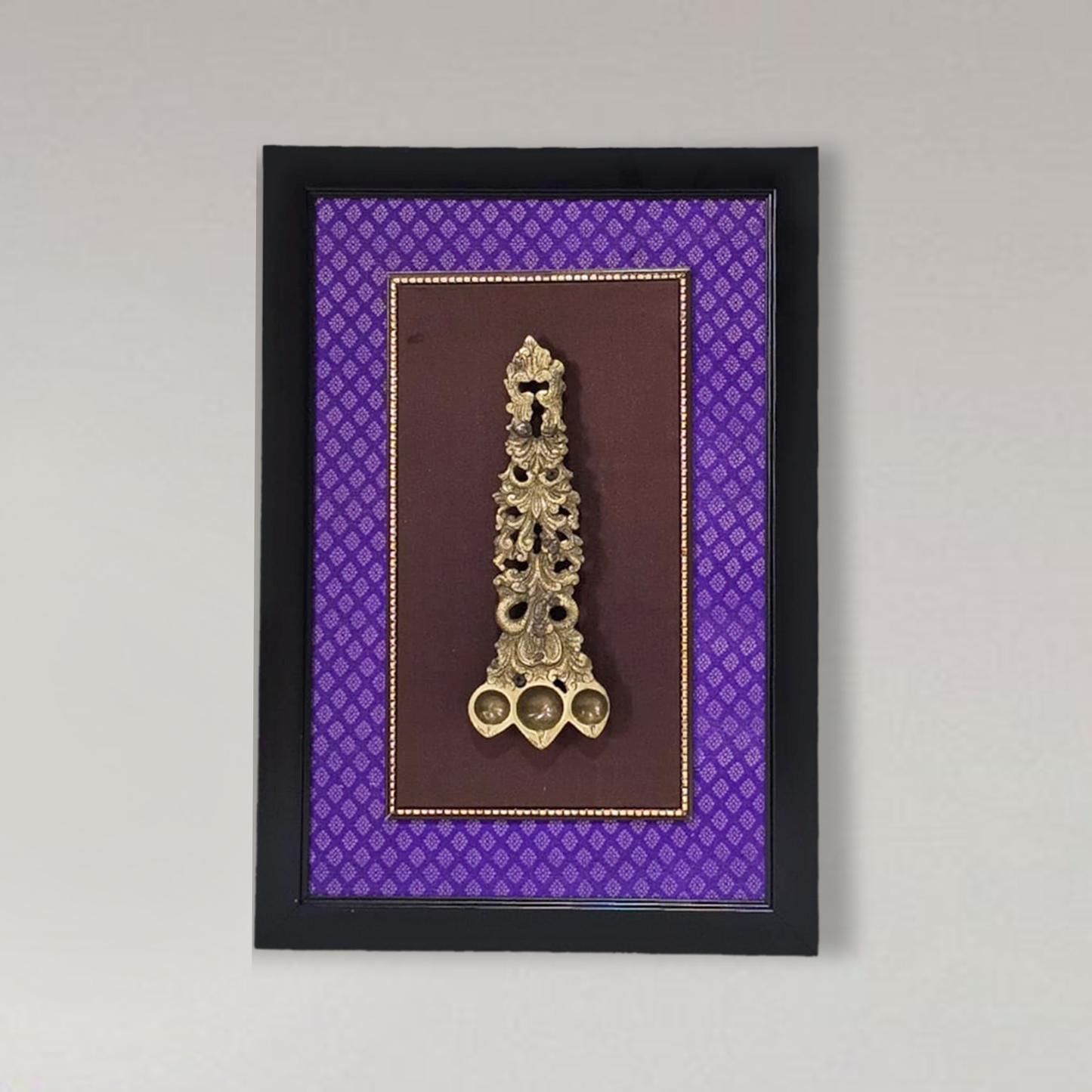 Artistic Brass Aarti Spoon in Fiber Frame