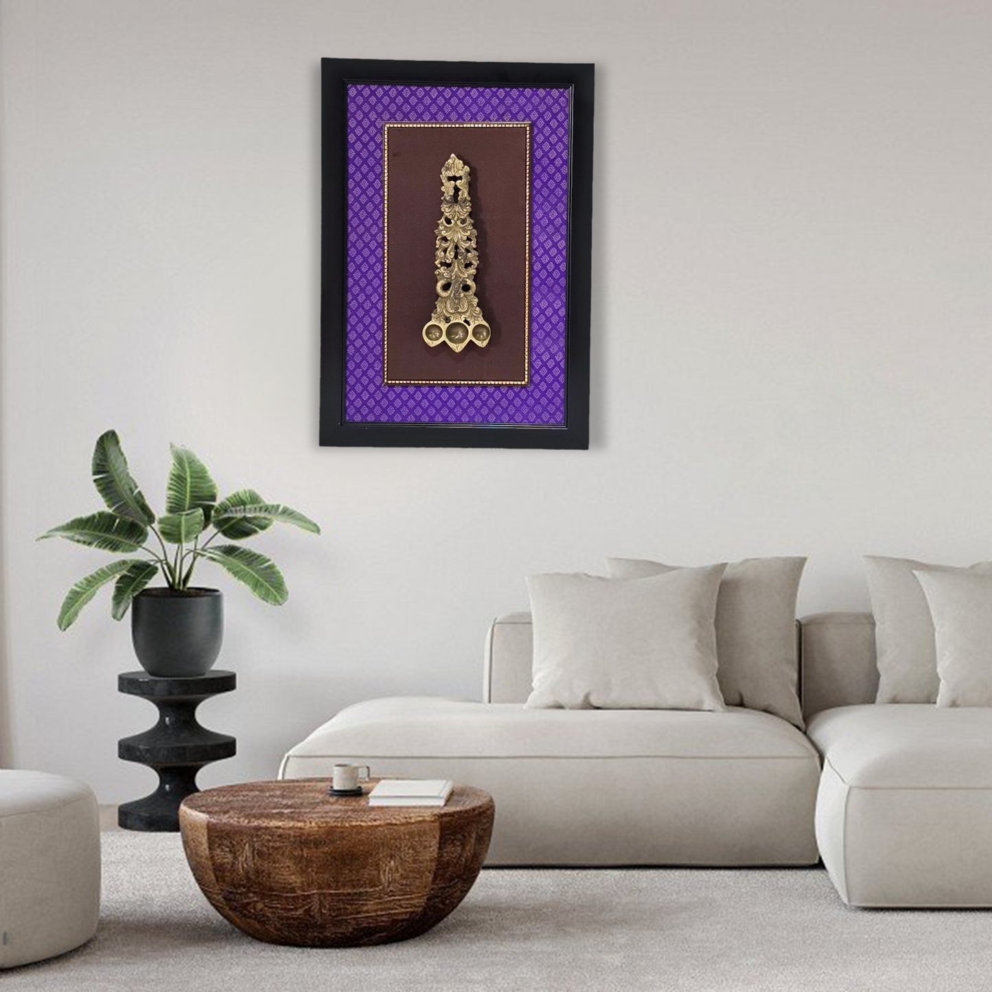 Artistic Brass Aarti Spoon in Fiber Frame
