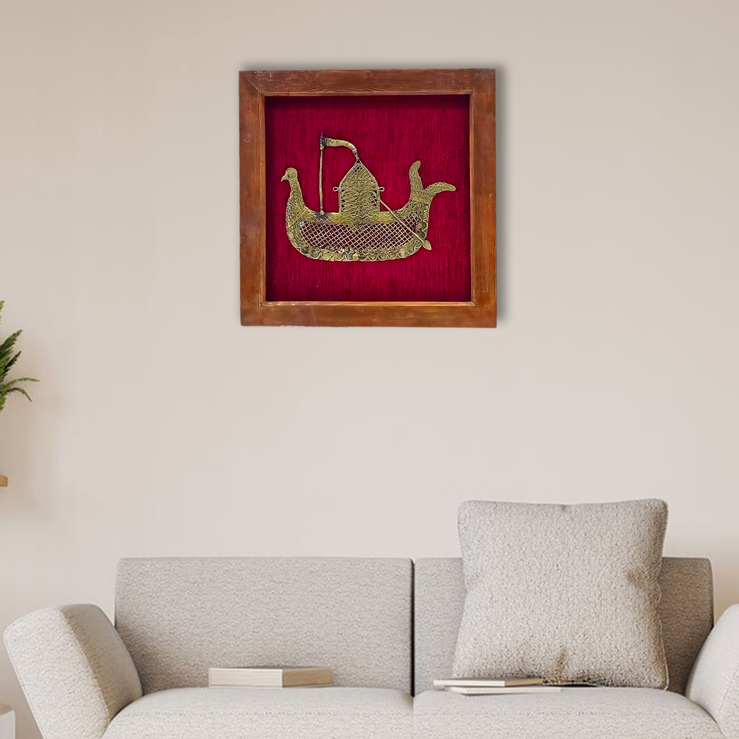 Exquisite Naav Jaali Artwork in Elegant Wooden Frame