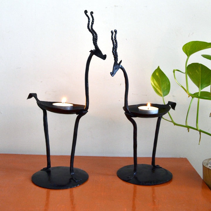 Wrought Iron Deer Tea Light Holder