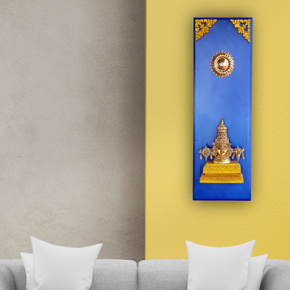 Beautiful Brass Idol of Lord Venkateshwara in Wooden Frame