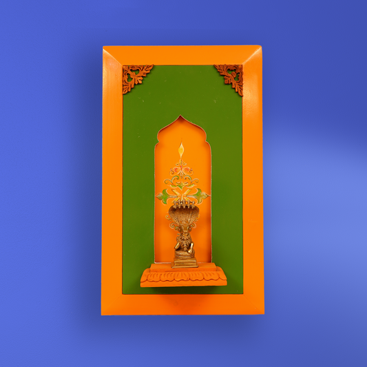 Brass Nandi in Wooden Frame