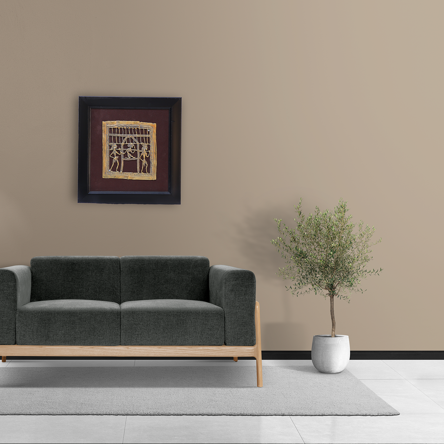 Brass Tribal Figurines Wall Art