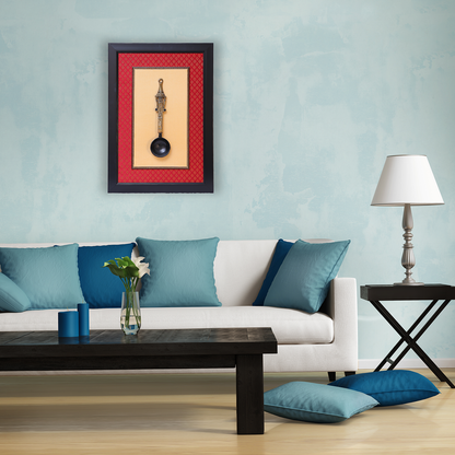 Embrace Tradition with our Brass Kapoor Aarti Spoon in Black Fiber Frame