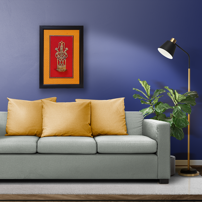 Brass Peacock Hanging Diya Fiber Wall Frame