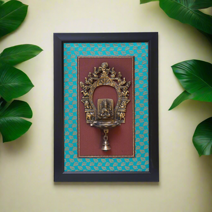 Brass Lord Lakshmi Hanging Diya Fiber Wall Frame