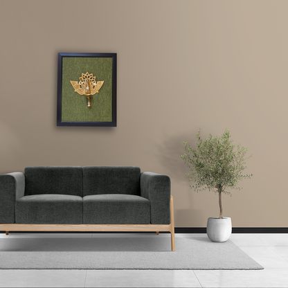 Brass Peacock Wall Frame with Bell