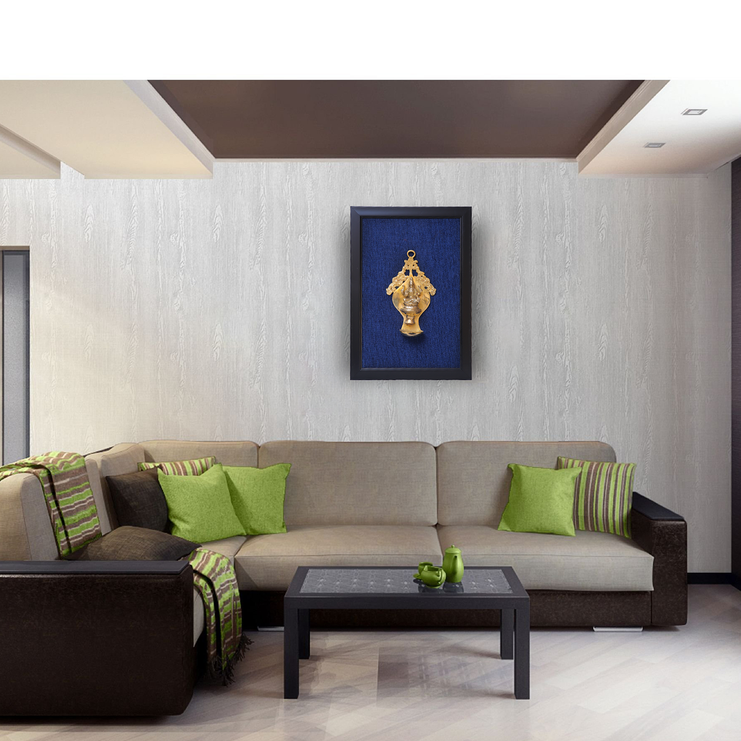 Brass Lakshmi Figurine Diya Wall Art