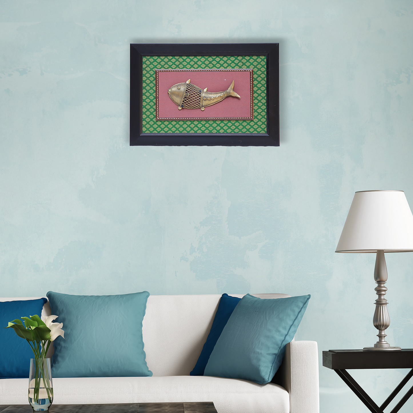 Brass Fish Wall Art in a Stunning Frame