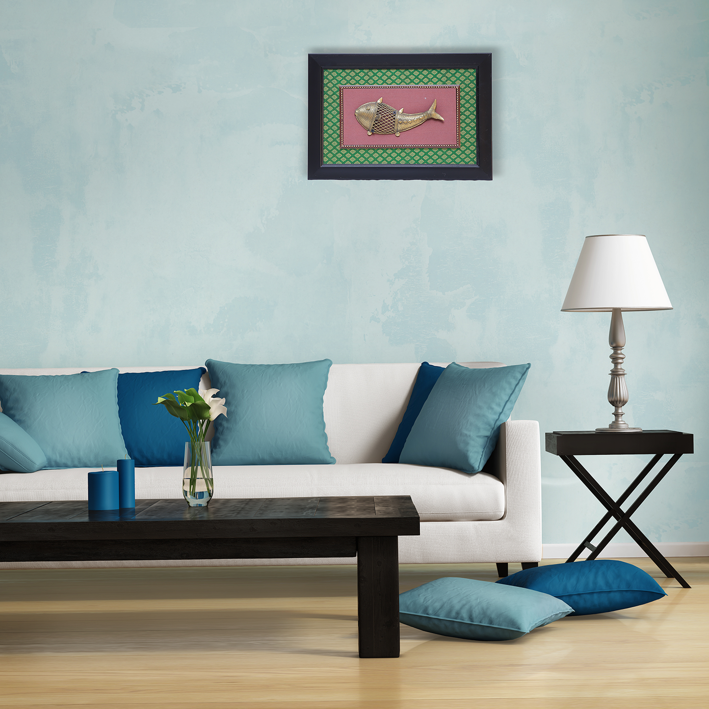 Brass Fish Wall Art in a Stunning Frame