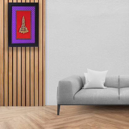 Brass Kapoor Aarti Spoon in Fiber Frame Wall Décor