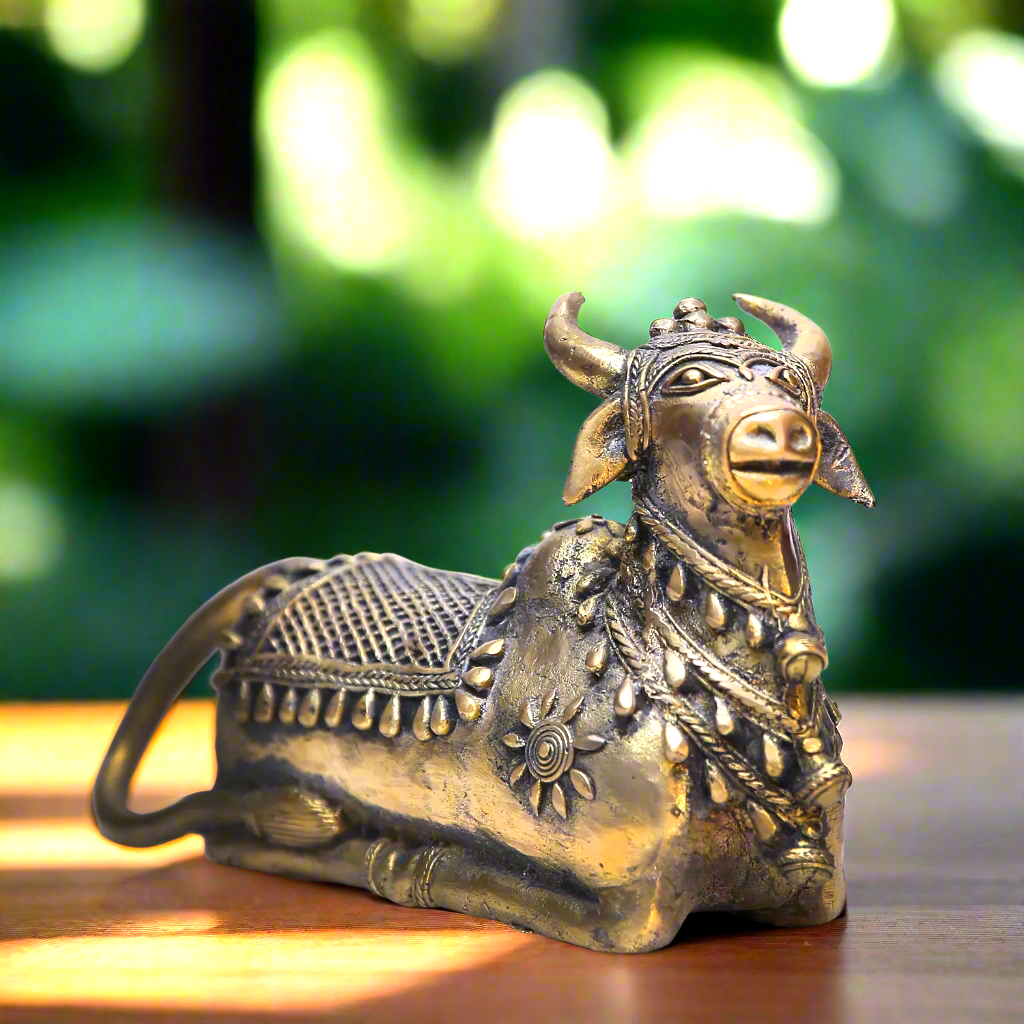 Brass Medium Nandi Statue