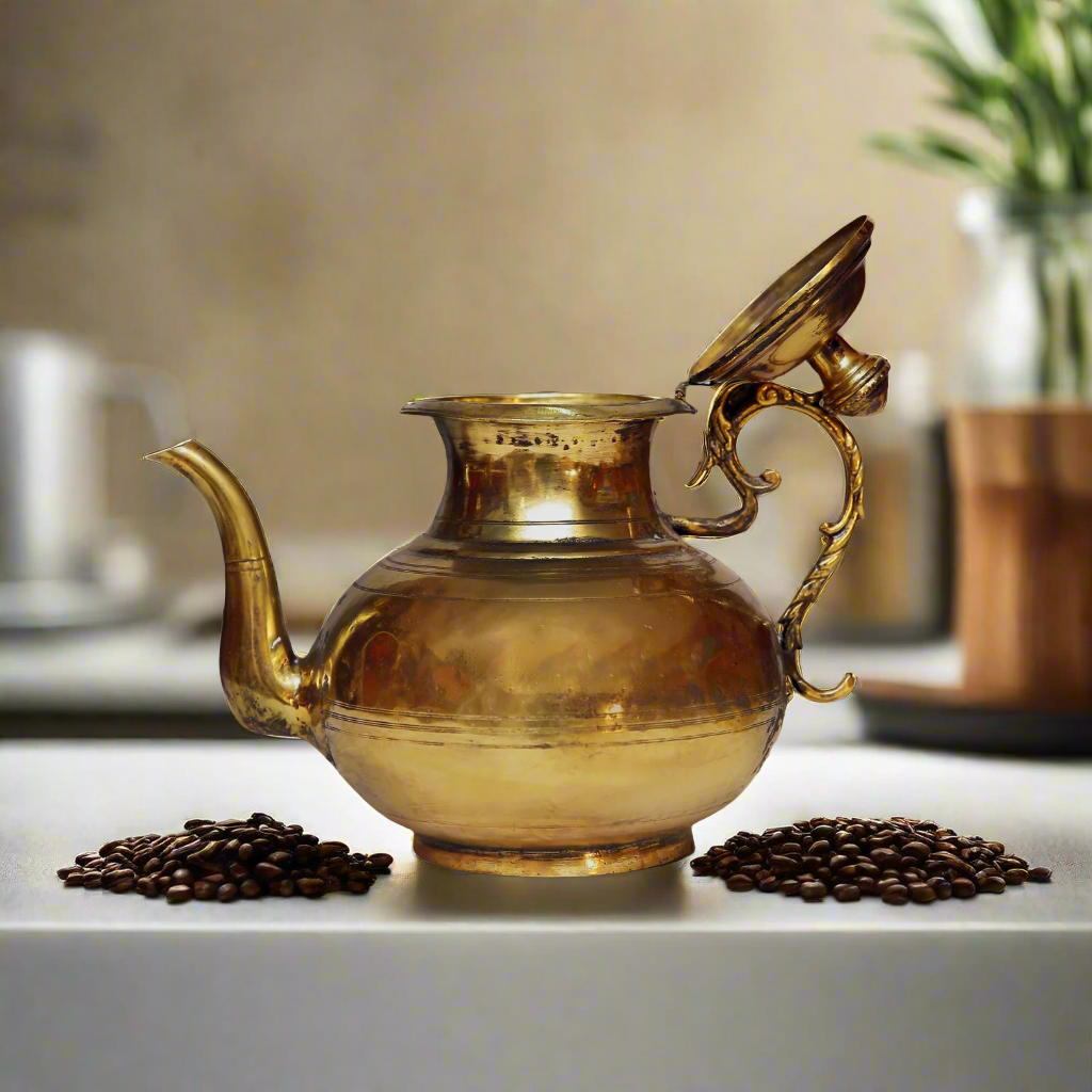 Vintage Solid Brass Tea Pot