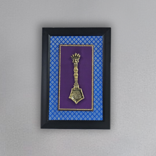 Artistic Brass Aarti Spoon in Fiber Frame