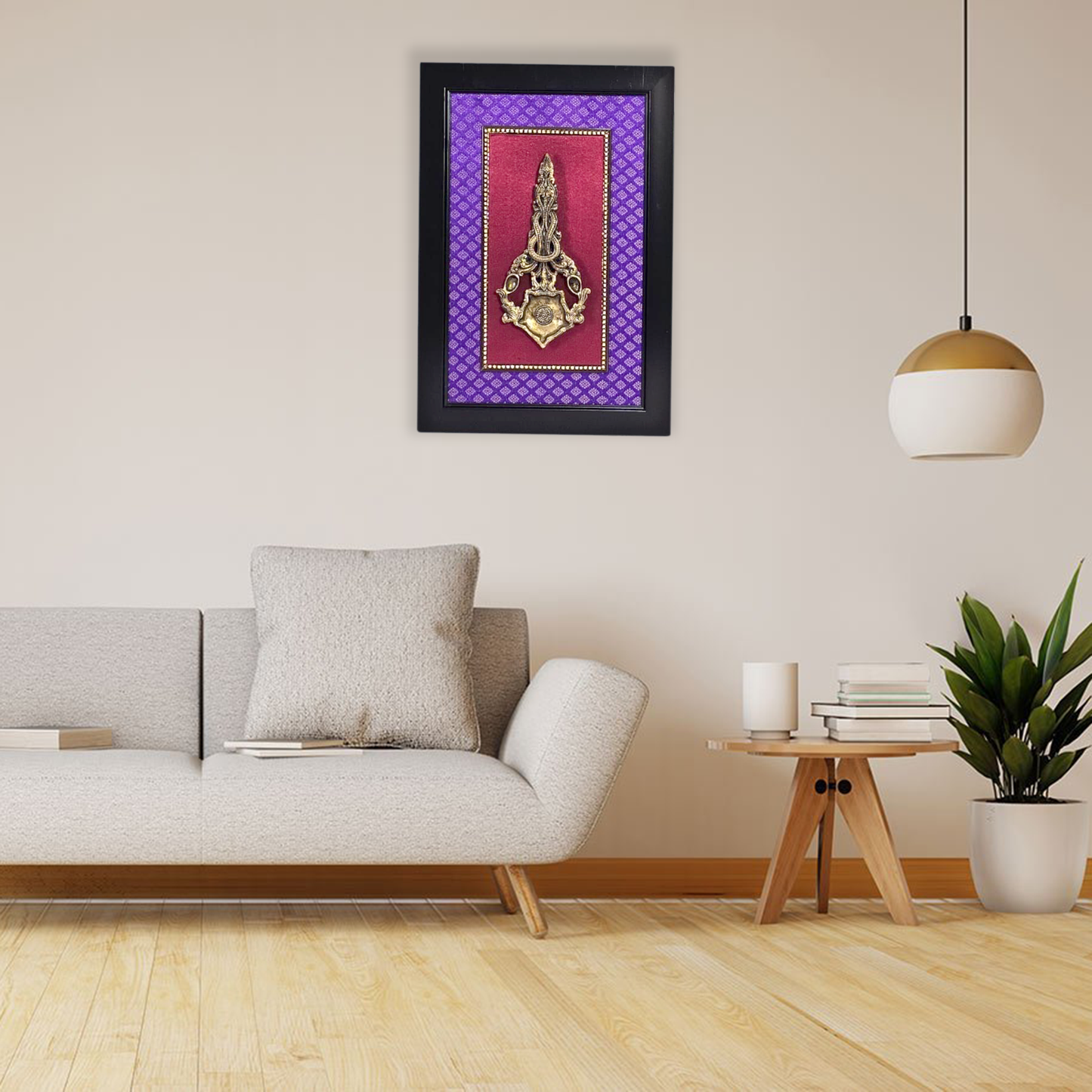 Artistic Brass Aarti Spoon in Fiber Frame