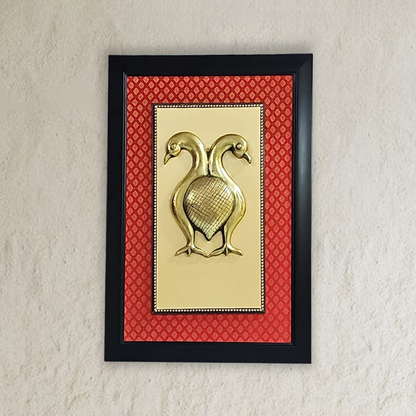 Decorative Showpiece Brass Peacock Wall Frame
