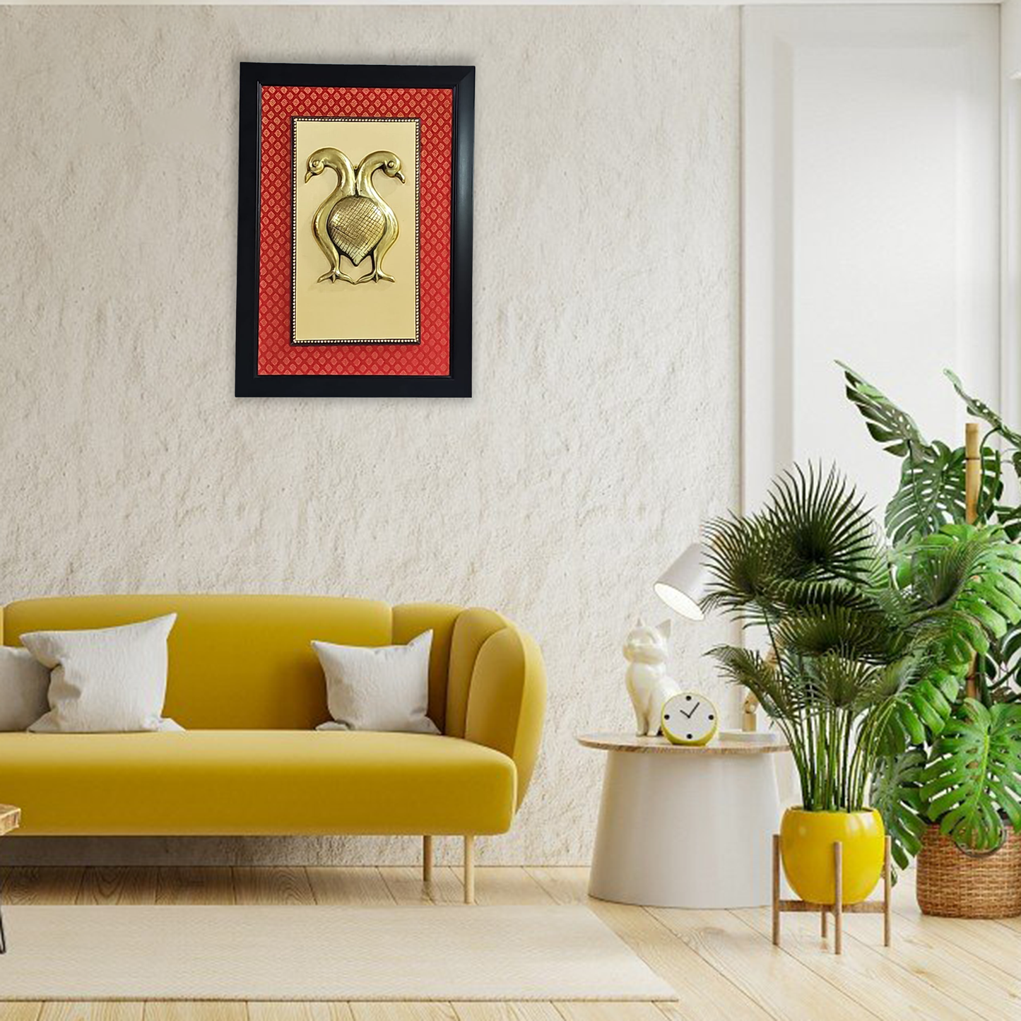 Decorative Showpiece Brass Peacock Wall Frame