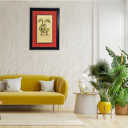 Decorative Showpiece Brass Peacock Wall Frame