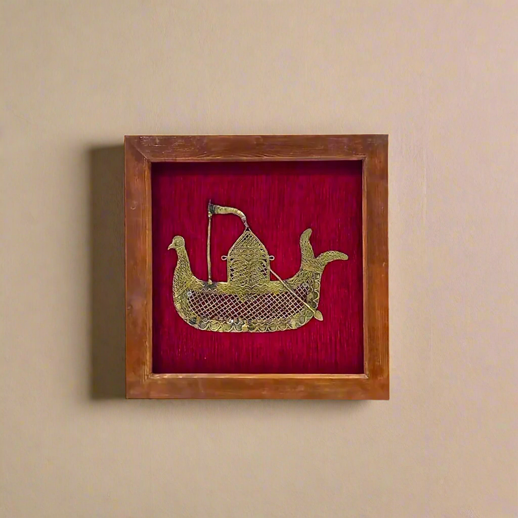Exquisite Naav Jaali Artwork in Elegant Wooden Frame