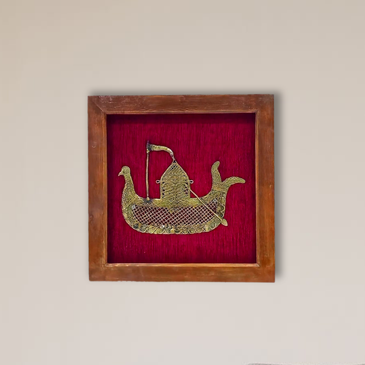 Exquisite Naav Jaali Artwork in Elegant Wooden Frame