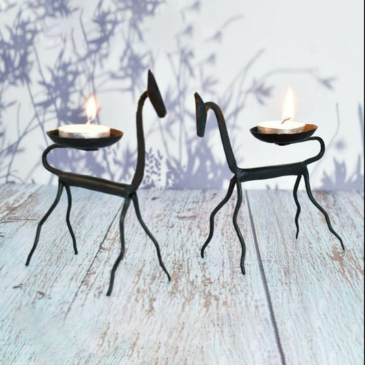 Wrought Iron Deer Tea Light Holder