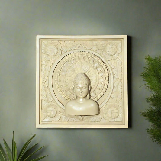 Buddha Bust in Carved Frame