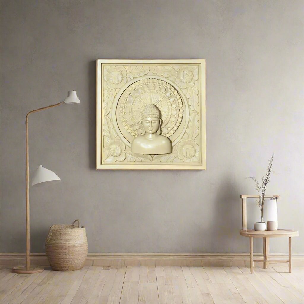 Buddha Bust in Carved Frame
