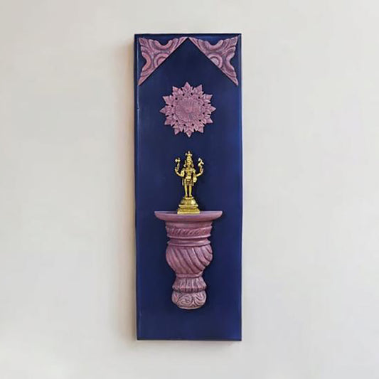 Lord Balaji Brass Idol in Handcrafted Wooden Wall Frame