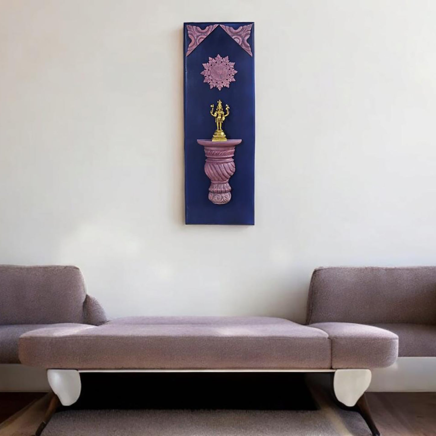 Lord Balaji Brass Idol in Handcrafted Wooden Wall Frame
